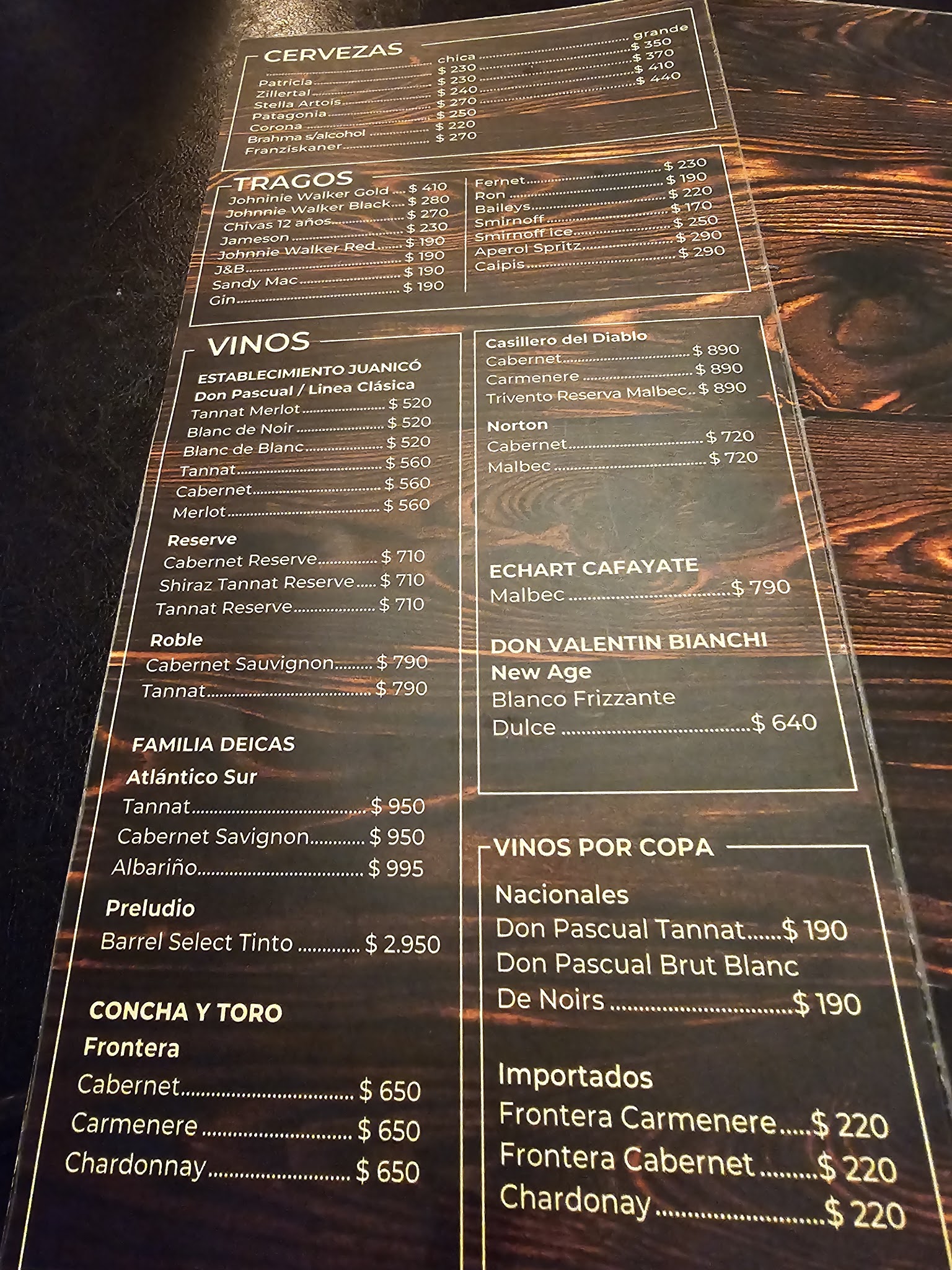 Carta de Tintos y Rubias, foto de julio de 2026