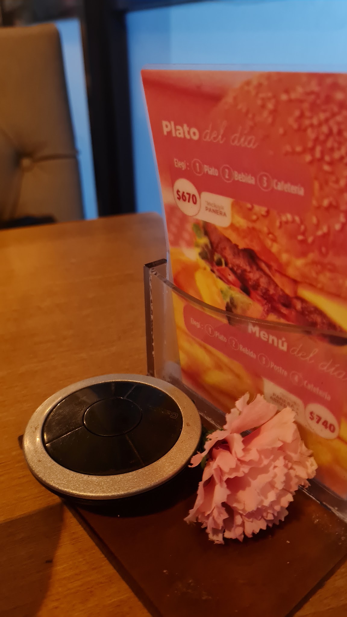 Carta de La Panera Rosa, foto de agosto de 2026