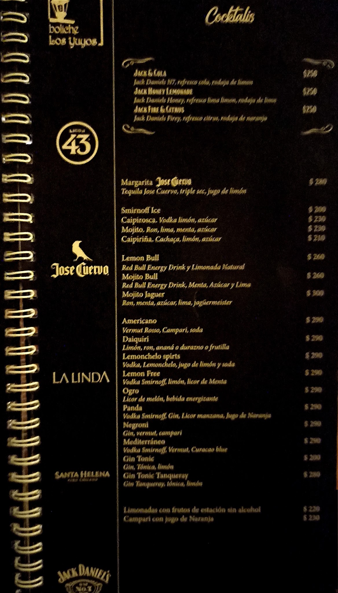 Carta de Restaurante Los Yuyos, foto de julio de 2026