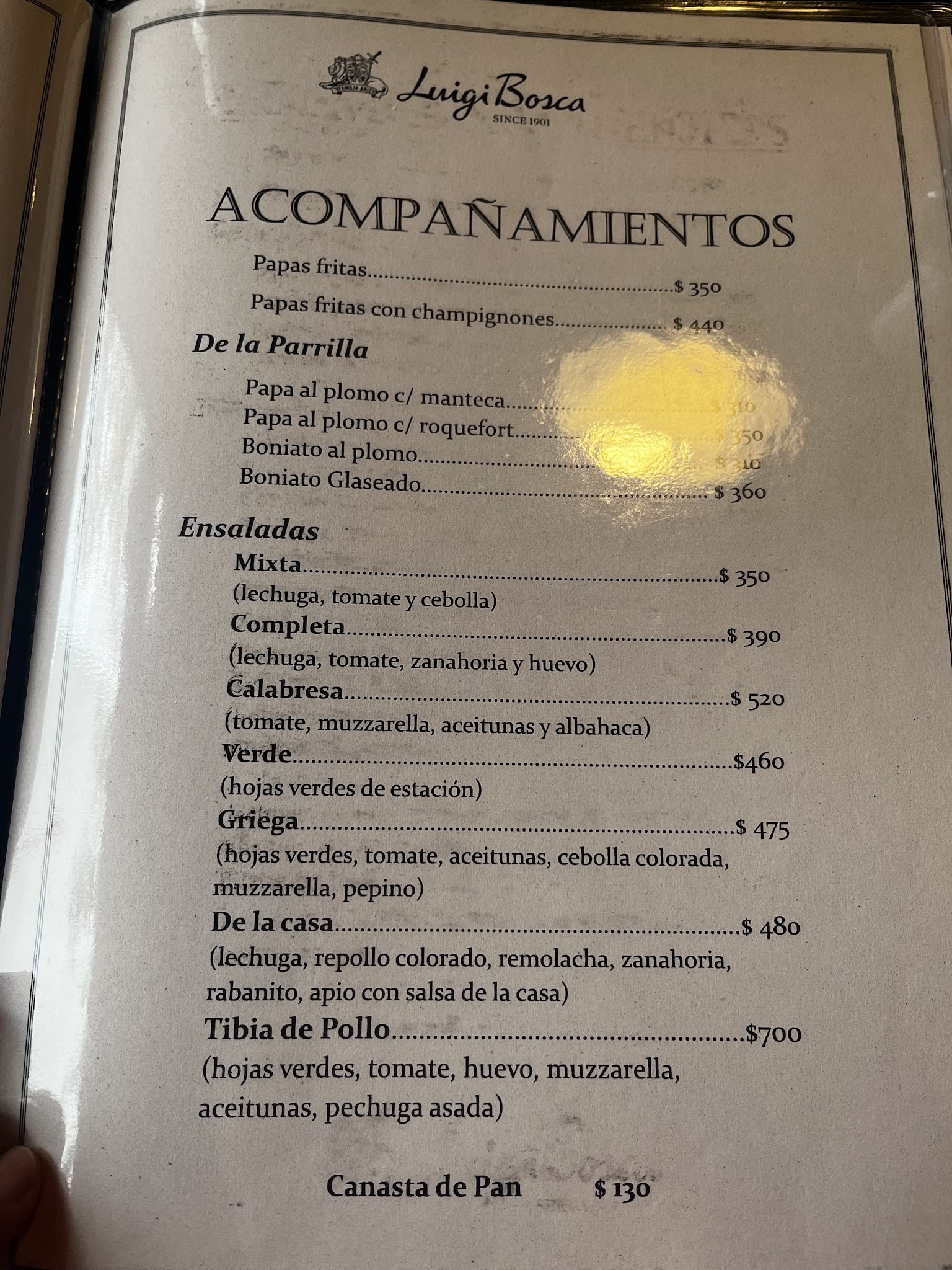 Carta de Parrillada Trouville, foto de junio de 2026