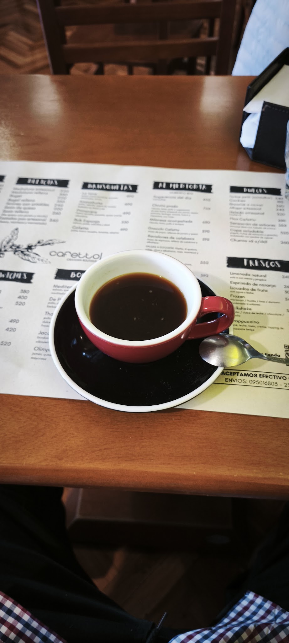 Carta de Cafetto Prado, foto de julio de 2026