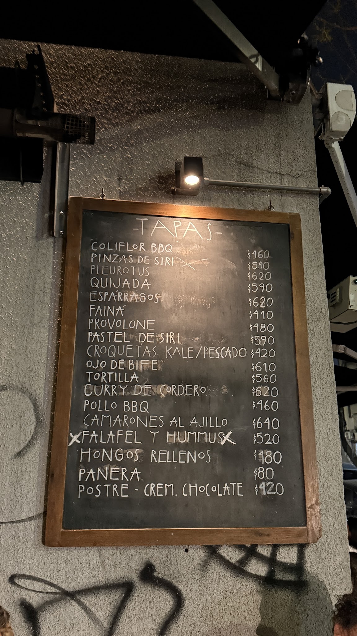 Carta de Demorondanga Bar, foto de setiembre de 2026