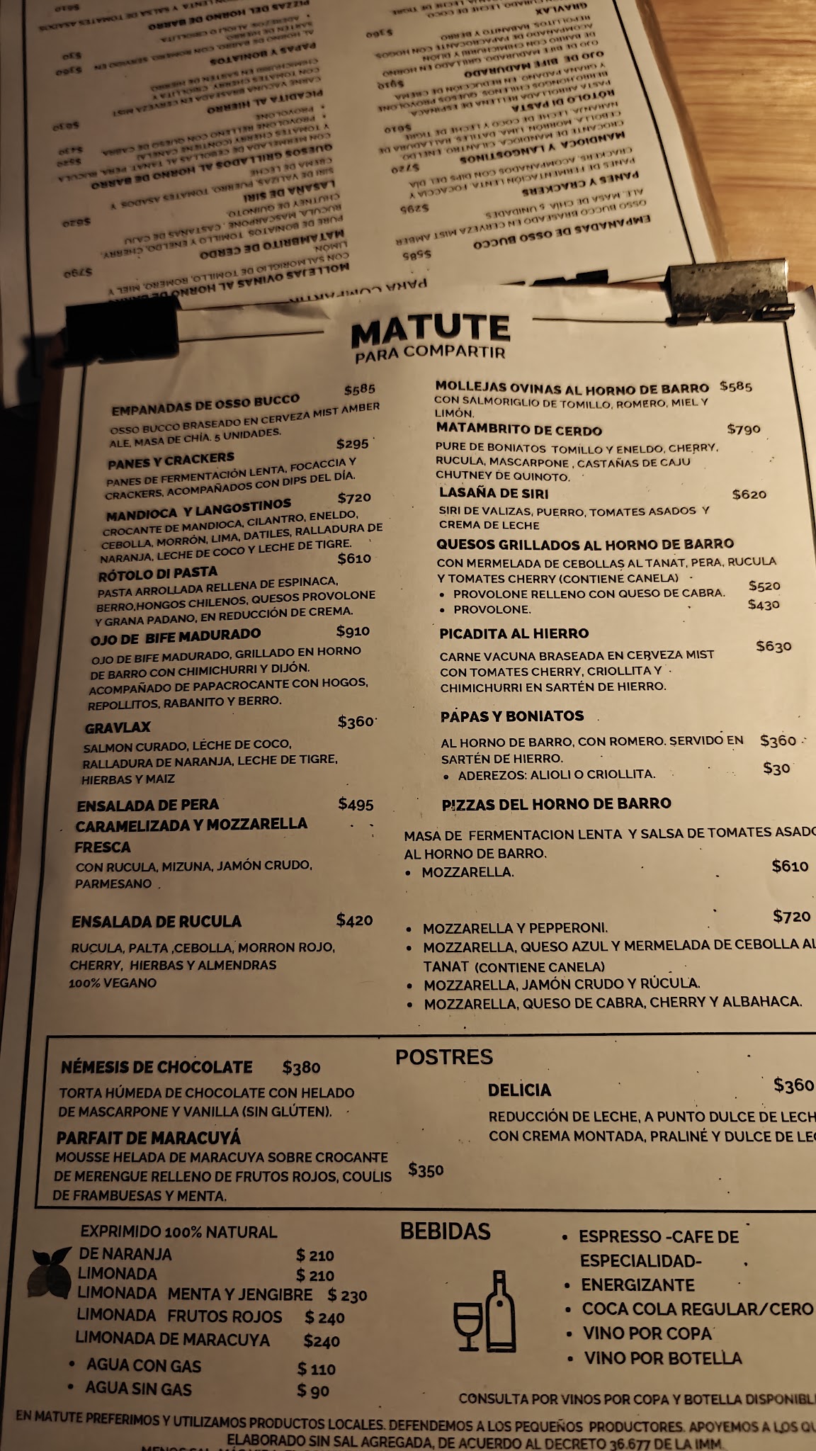 Carta de Matute, foto de setiembre de 2026