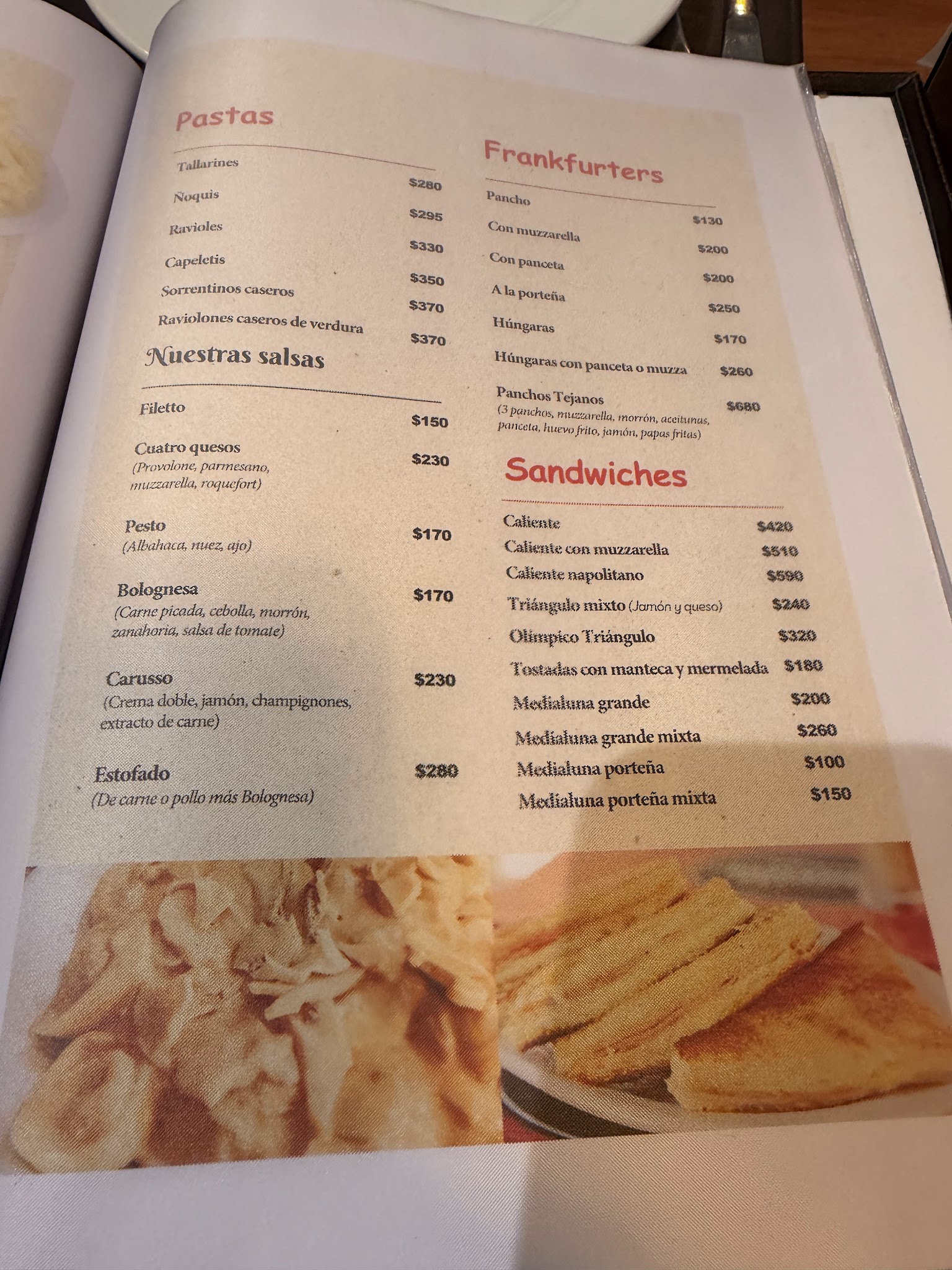 Carta de Pizzería Trouville, foto de agosto de 2026
