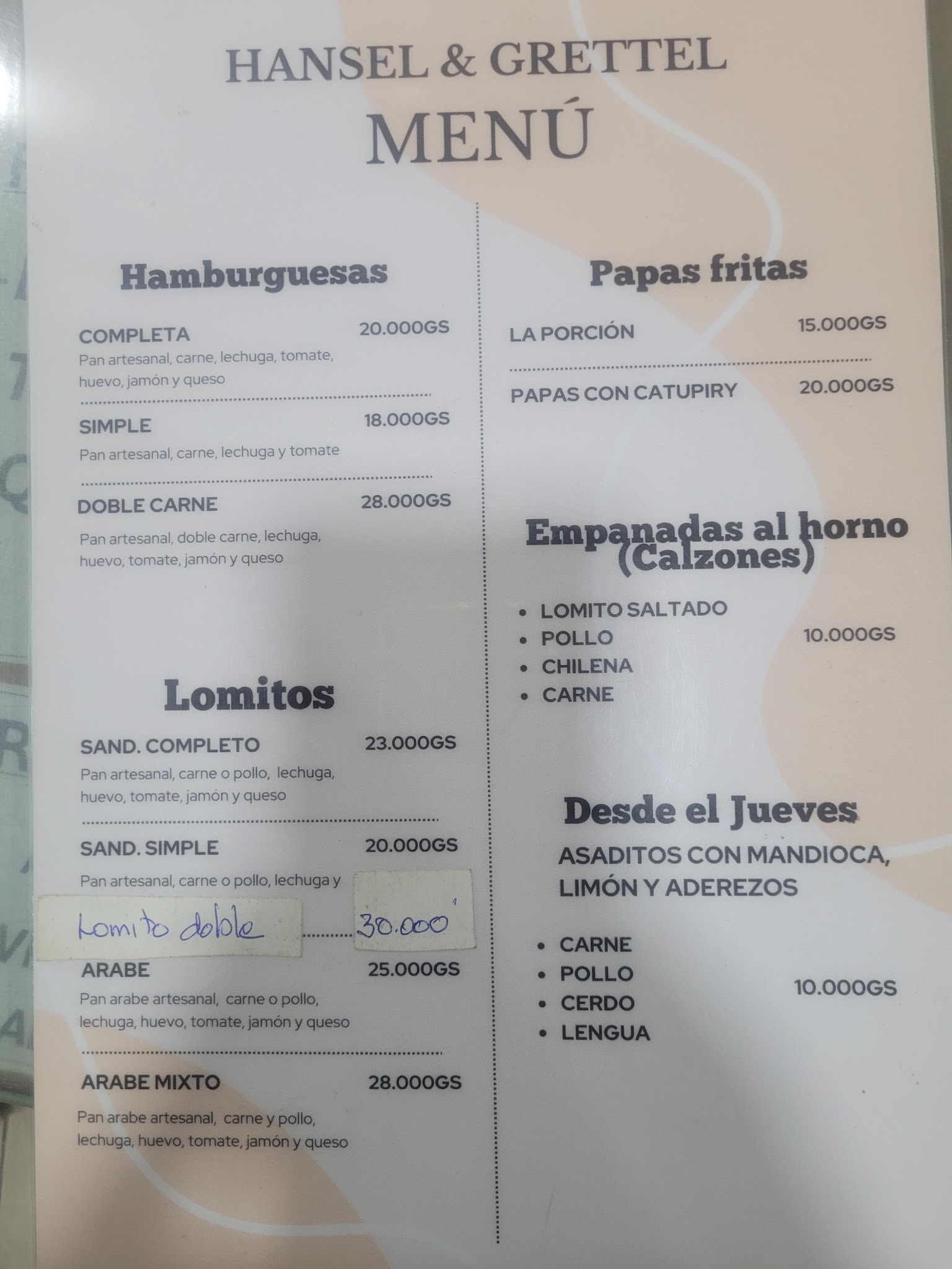 Carta de Hansel & Grettel, foto de abril de 2026
