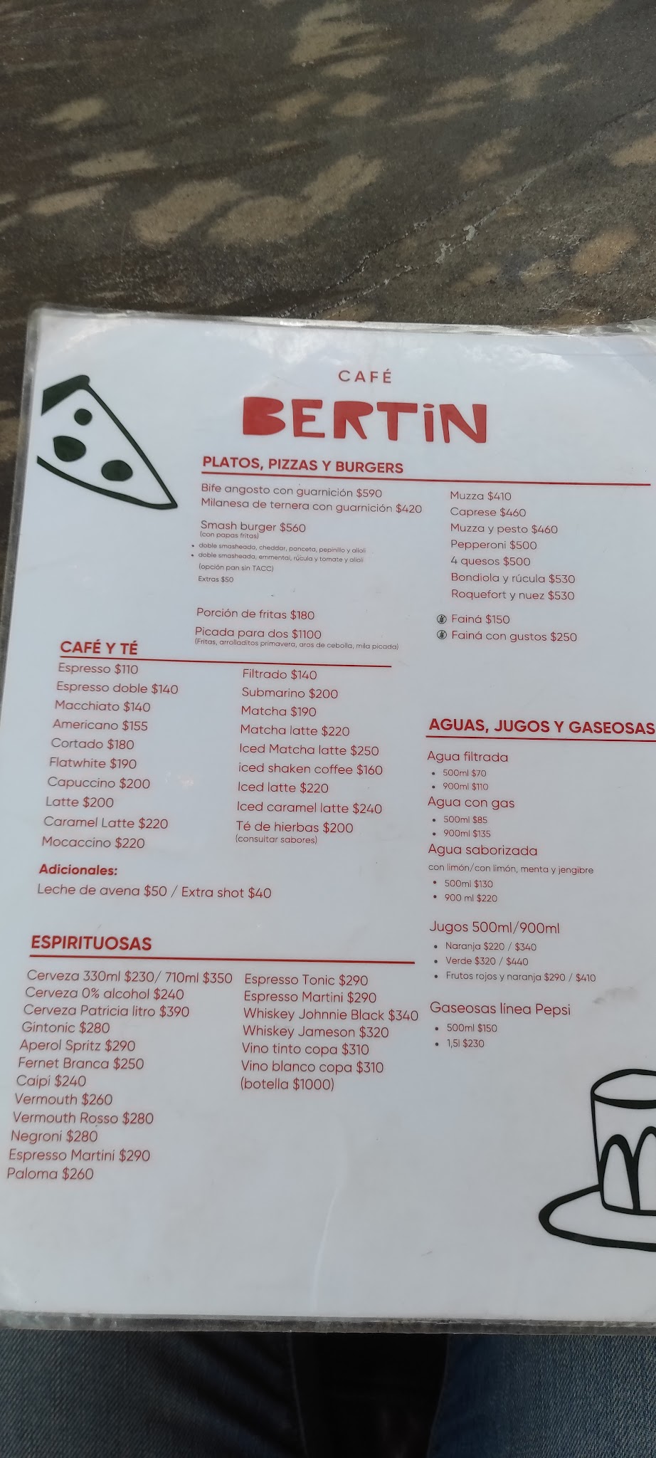 Carta de Café Bertin, foto de agosto de 2026