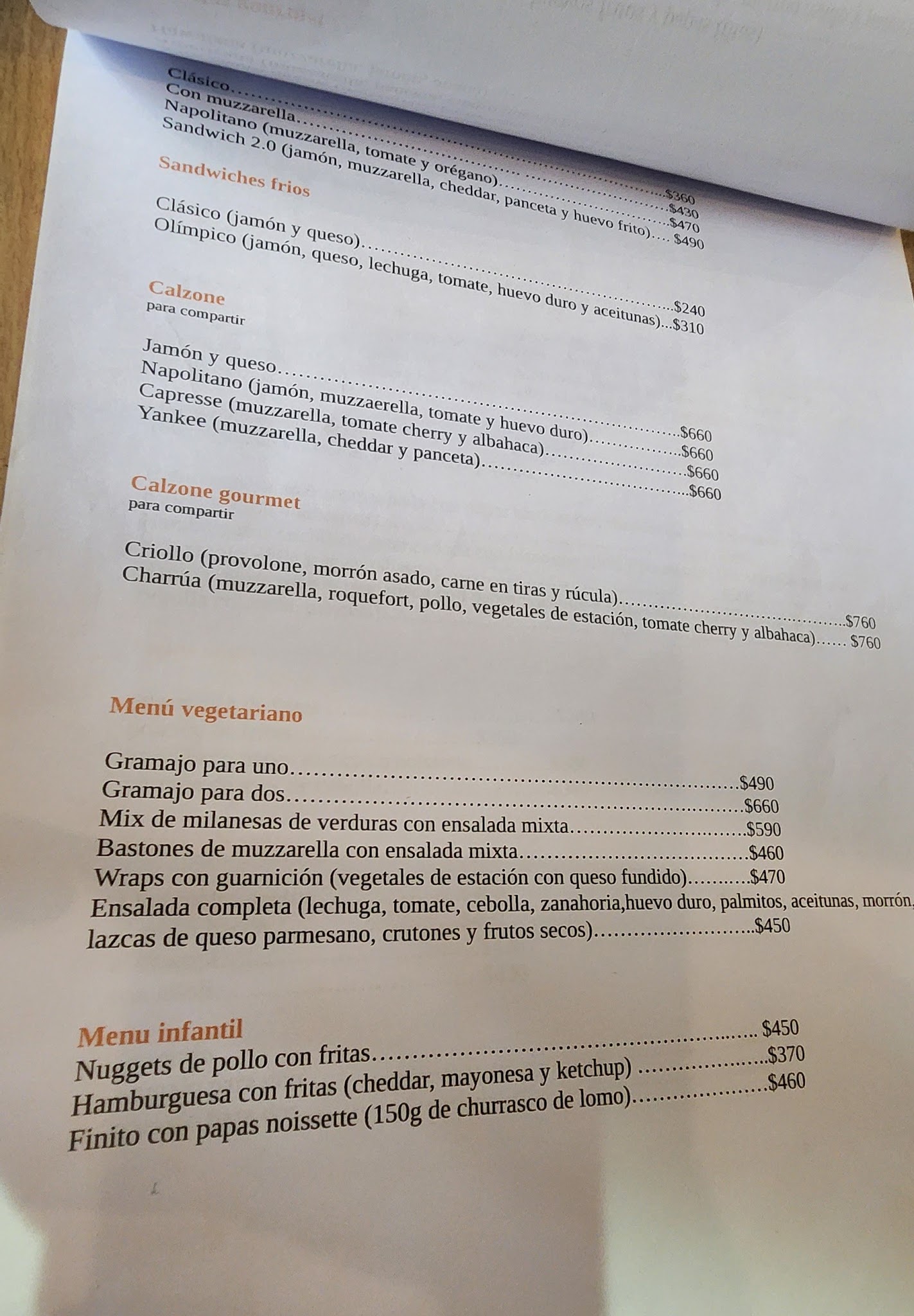Carta de Sabor y Pico, foto de abril de 2026