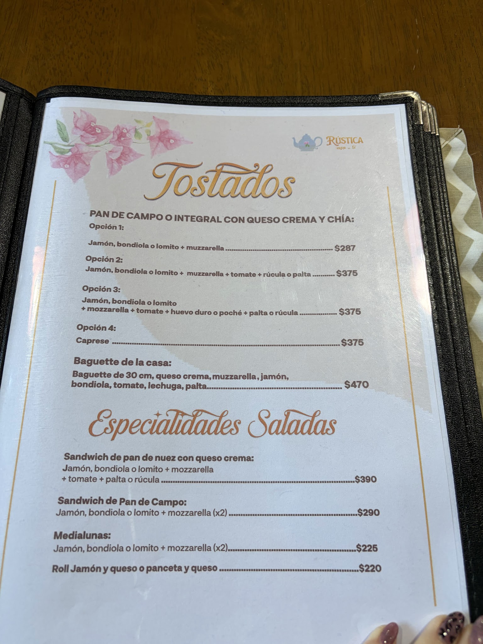 Carta de Rústica Casa de Té, foto de mayo de 2026
