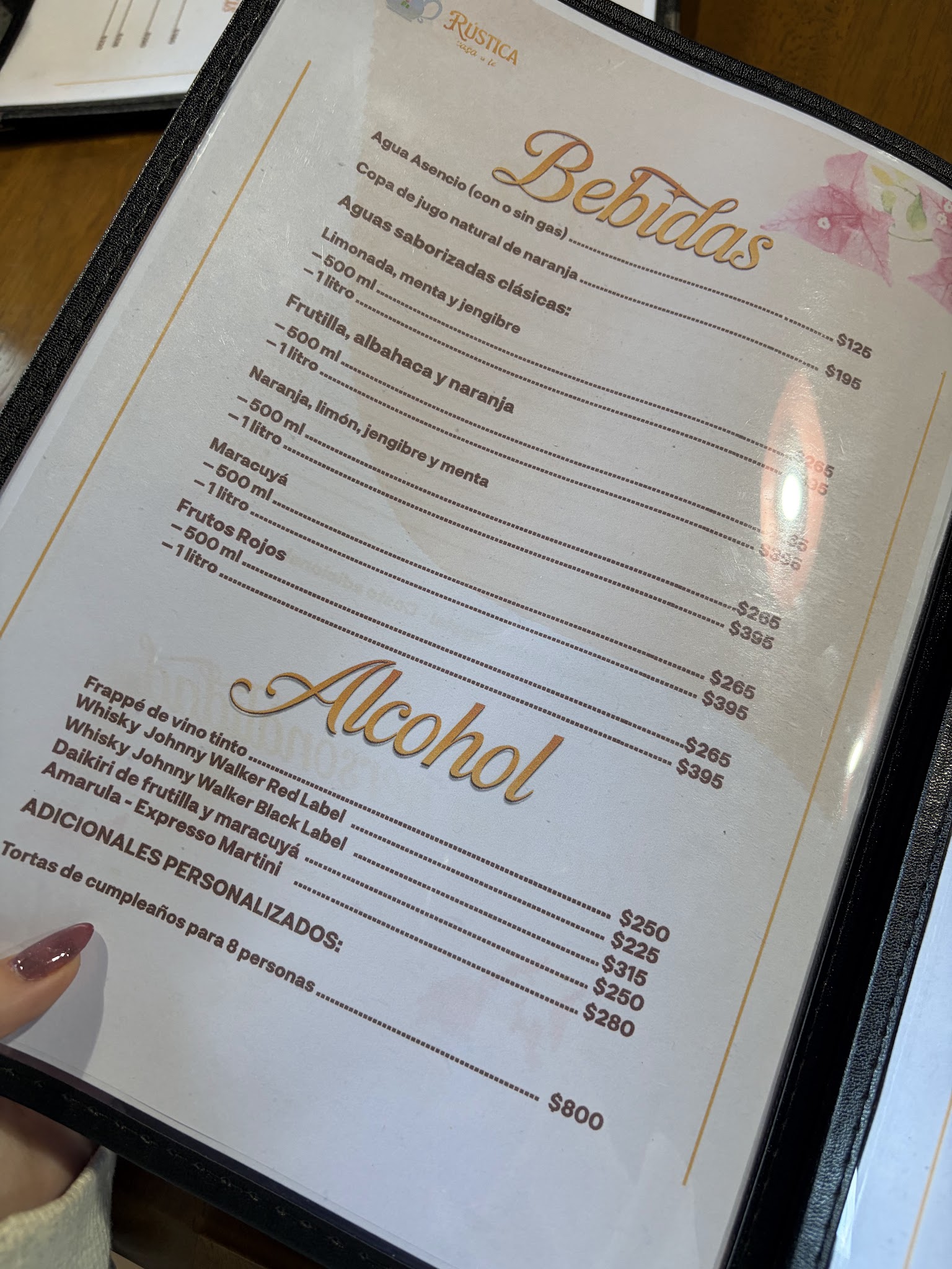 Carta de Rústica Casa de Té, foto de mayo de 2026