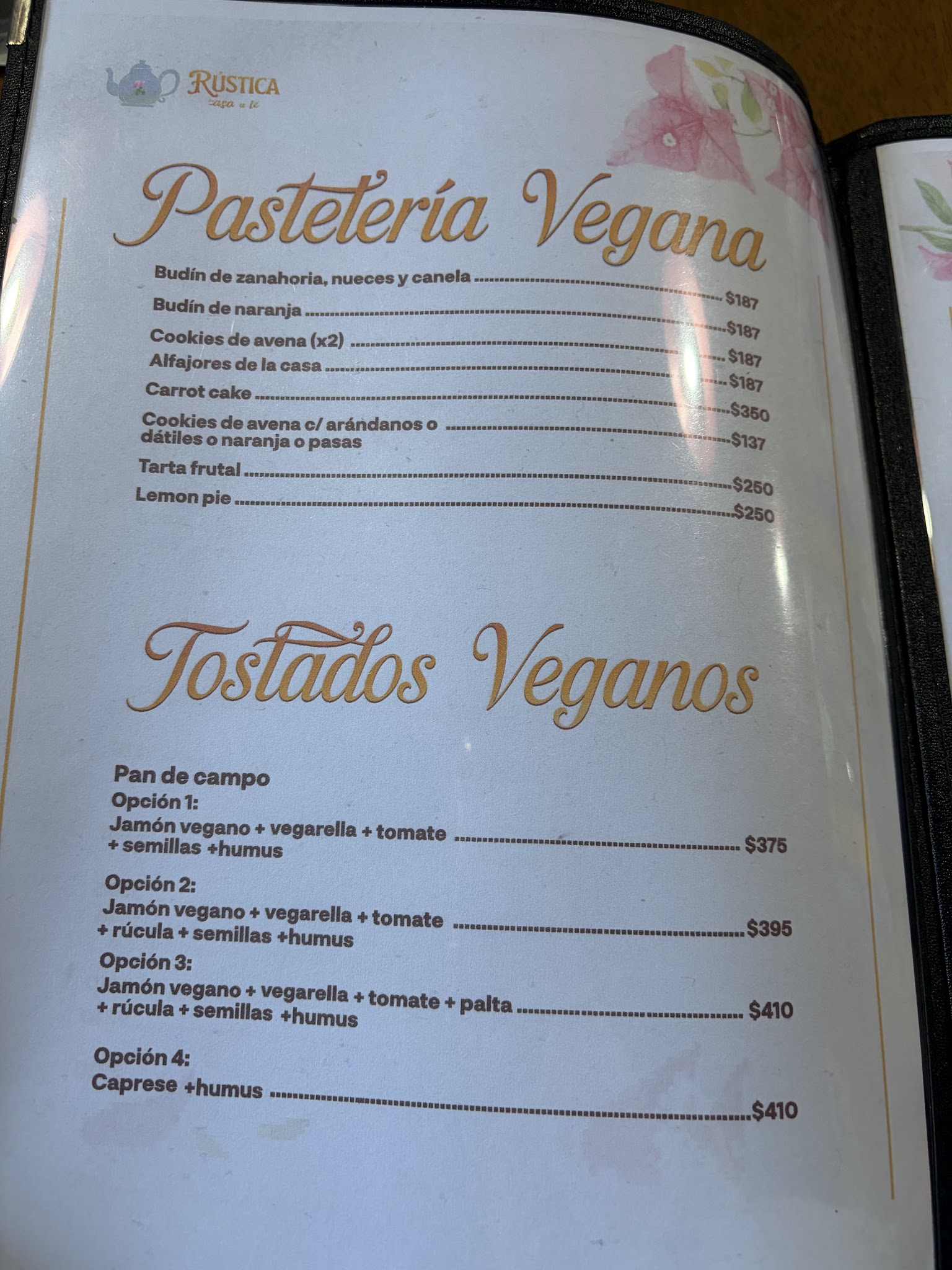 Carta de Rústica Casa de Té, foto de mayo de 2026