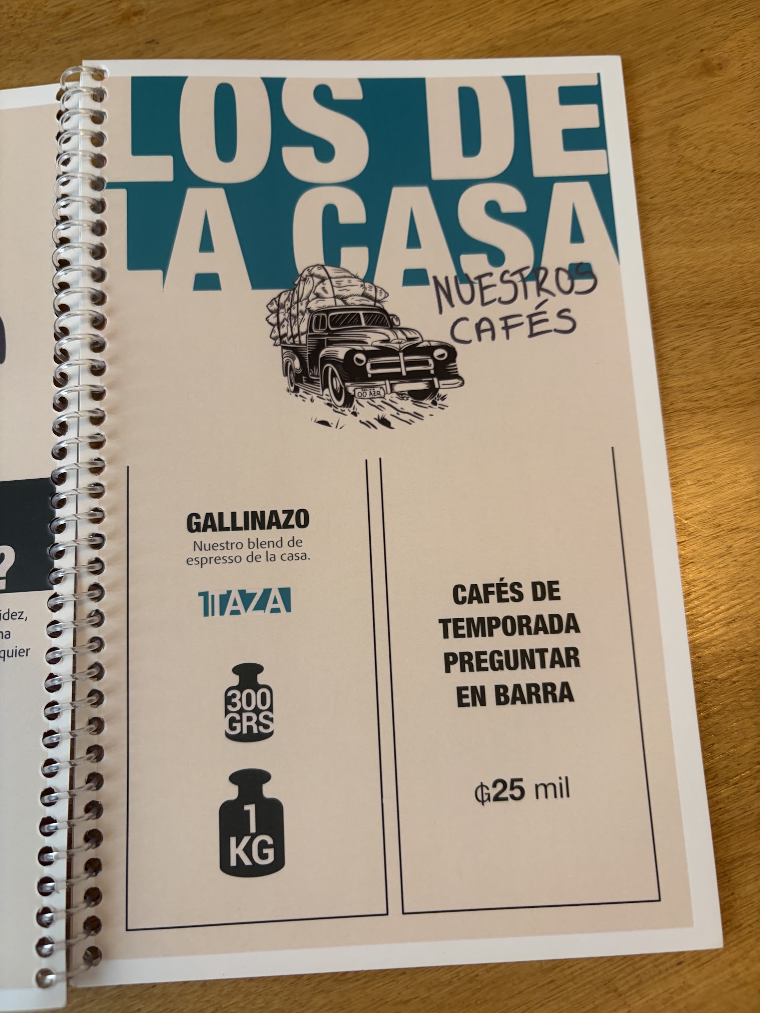 Carta de Typica Café Paraguay, foto de setiembre de 2026
